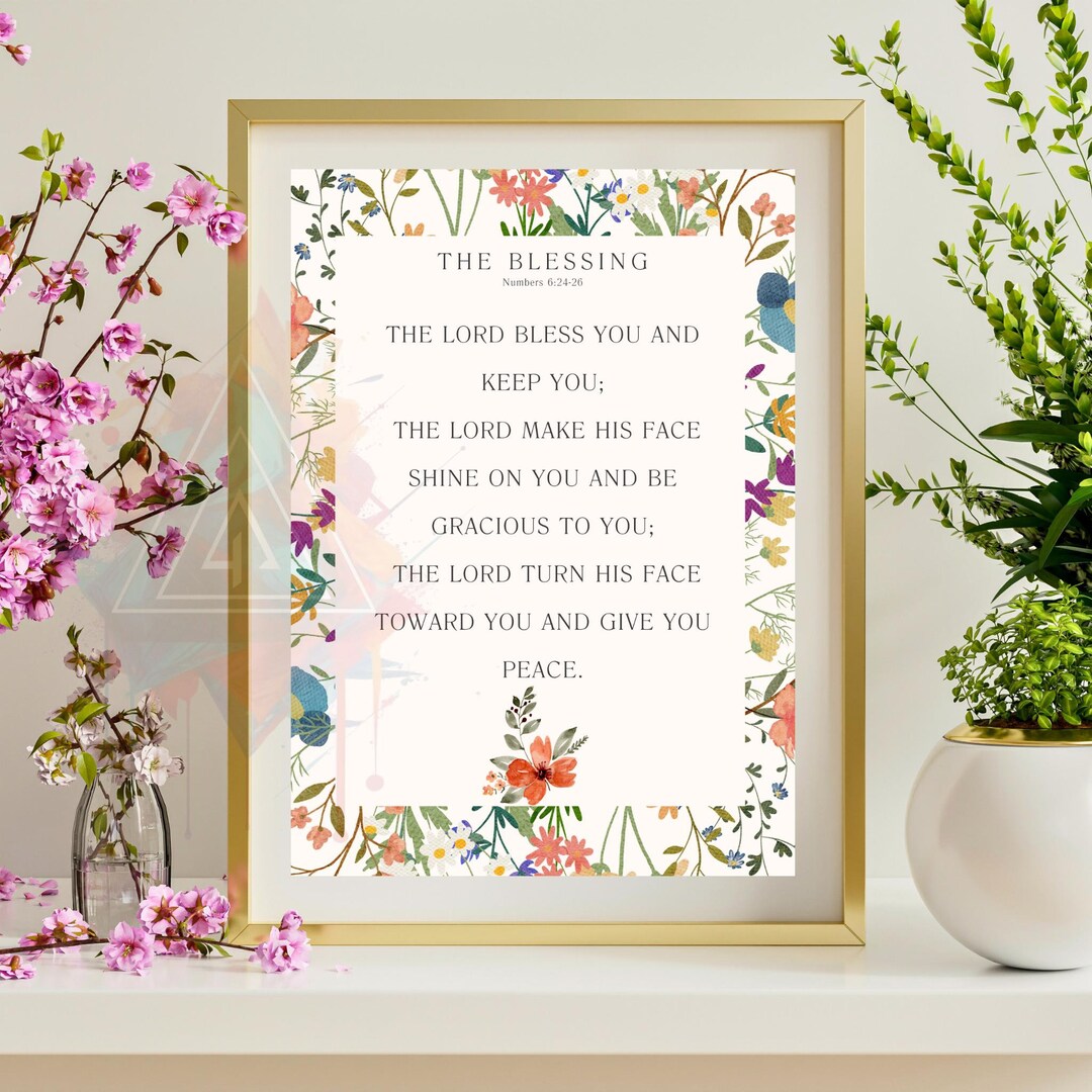 The Lord Make His Face Shine on You Print Numbers 6:24-26 Wall Art ...