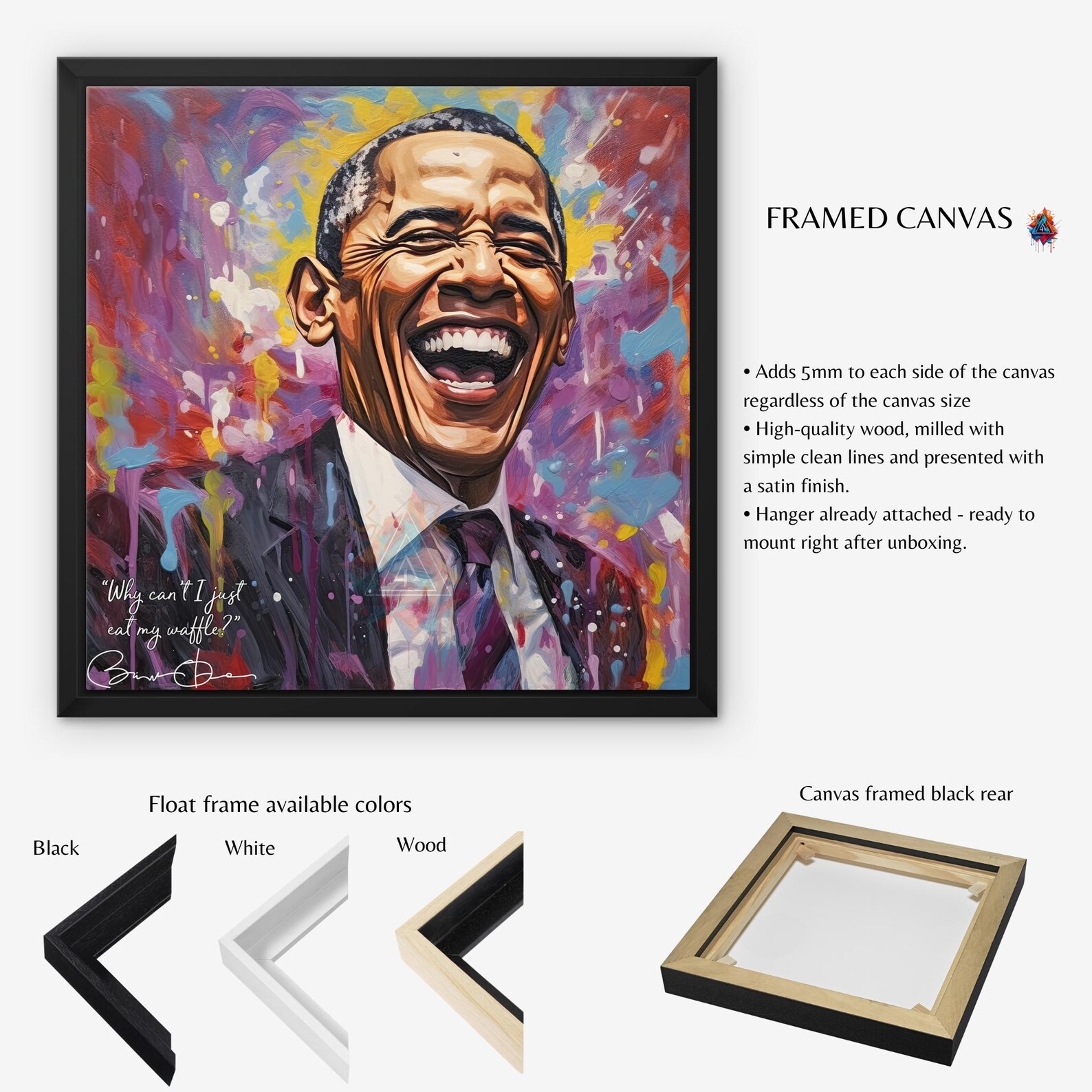 Barack Obama Signature Canvas Art Inspirational Quote Wall Decor Etsy