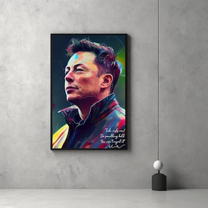 Elon Musk Famous Quotes - Elon Musk Signature | Inspirational Wall Art | Elon Musk Education | Elon Musk Motivational Quotes | Printable 12K