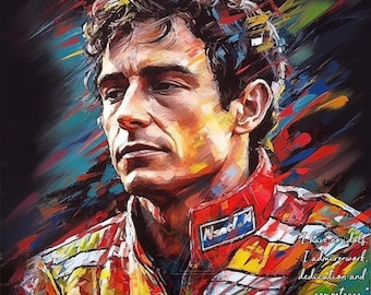 アイルトン・セナのアートプリント：F1のモチベーションを高める名言