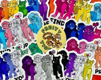 Pride Lions vinylklistermärken | HBTQ+-flaggor, vattentäta