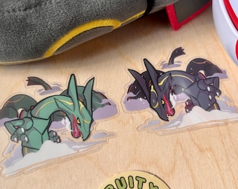 Emerald Serpent Clear Skies Stickers | Shiny and Normal Variant Vinyl Green/Black Monster