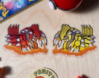 Ruby Continent Kaiju Monster Lava Ground Stickers | Shiny and Normal Variant Vinyl Red/Yellow Monster