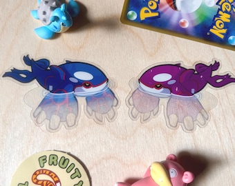 Sapphire Sea Basin Whale Monster Stickers | Shiny and Normal Variant Vinyl Blue/Purple Monster
