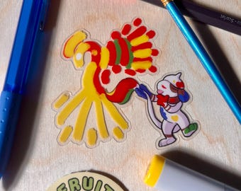 Painter Monster Clear Stickers | Paintbrush graffiti artist