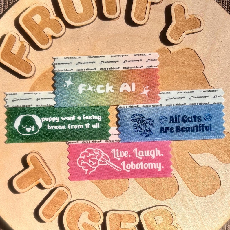 Badge Ribbons | Anti-Ai | All Cats Are Beautiful | Puppy Break | Lobotomy image 2