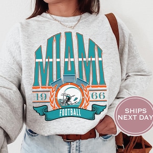 Miami Football Sweatshirt, Vintage Miami Crewneck, Retro Miami Sweatshirt, Miami Varsity Sweatshirt, Miami Long Sleeve