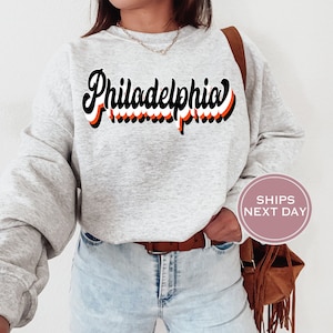 Philadelphia Sweatshirt - Philadelphia Hockey-Sweatshirt - Retro Philadelphia Hockey Rundhalsausschnitt - Hockey-Sweatshirt - Philadelphia Game Day