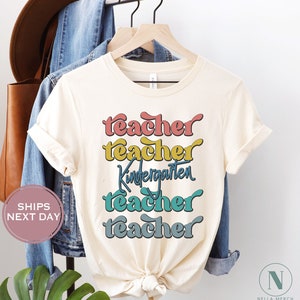 Teacher Shirt, Kindergarten Teacher Shirt, Teacher Appreciation Tee, Back to School Shirt, Retro Teacher Shirt, Gift For Teacher