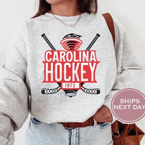 Carolina Sweatshirt - Carolina Hockey Sweatshirt - Retro Carolina Hockey Crewneck - Ice Hockey Sweatshirt - Vintage Carolina Sweatshirt