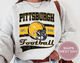 Pittsburgh Sweatshirt - Pittsburgh Football Sweatshirt - Retro Pittsburgh Football Crewneck - Football Sweatshirt - Pittsburgh Football Gift