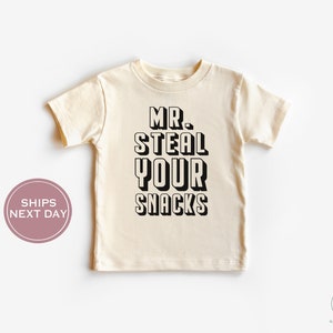 Mr Steal Your Snacks Shirt - Cute Toddler Boy Shirt - Funny Hipster Toddler Shirt - Funny Snack Shirt - Vintage Toddler Shirt