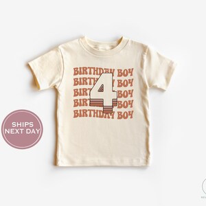 Fourth Birthday Shirt - Birthday Boy Shirt - Four Ever Young Birthday Shirt - Retro Birthday Toddler Shirt - Birthday 4 Shirt
