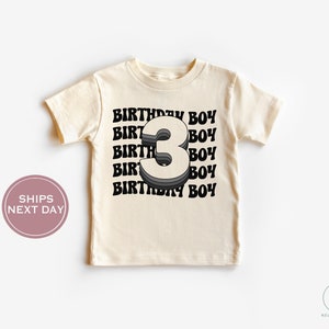 Third Birthday Shirt - Birthday Boy Shirt - Three Birthday Shirt - Retro Birthday Toddler Shirt - Birthday 3 Shirt
