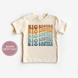 Retro Big Brother Toddler Shirt - Brother Announcement Shirt - Sibling Tee - Big Bro Shirt - Natural Toddler Shirt