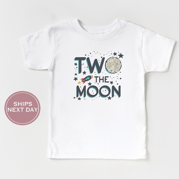 Two The Moon Toddler Shirt - Second Birthday Shirt - Retro Birthday Toddler Shirt - Birthday 2 Shirt