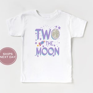 Two The Moon Toddler Shirt - Second Birthday Girl Shirt - Retro Birthday Toddler Shirt - Birthday 2 Shirt