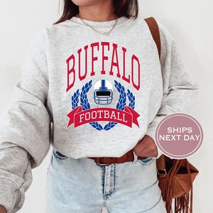 Buffalo Football Sweatshirt, Vintage Buffalo Crewneck, Retro Buffalo Sweatshirt, Buffalo Varsity Sweatshirt, Buffalo Long Sleeve