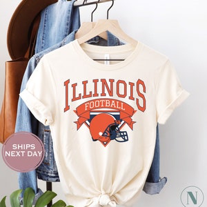 Retro Illinois Football Shirt, Vintage Illinois Football Shirt, Urbana-Champaign Women Shirt, College Football Shirt