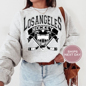 Los Angeles Sweatshirt - Los Angeles Hockey Sweatshirt - Retro Los Angeles Hockey Crewneck - Ice Hockey Sweatshirt