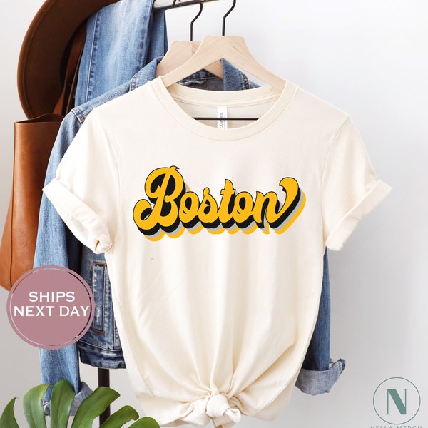 Retro Boston Hockey Shirt, Vintage Boston Hockey Tee, Throwback Boston Hockey T-Shirt, Boston Toddler Shirt