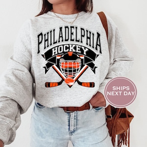 Philadelphia Sweatshirt - Philadelphia Hockey-Sweatshirt - Retro Philadelphia Hockey Rundhalsausschnitt - Hockey-Sweatshirt - Philadelphia Game Day