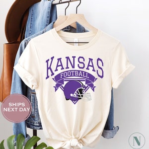 Chemise de football rétro du Kansas, chemise de football du Kansas vintage, chemise du Kansas de Manhattan, chemise de football universitaire
