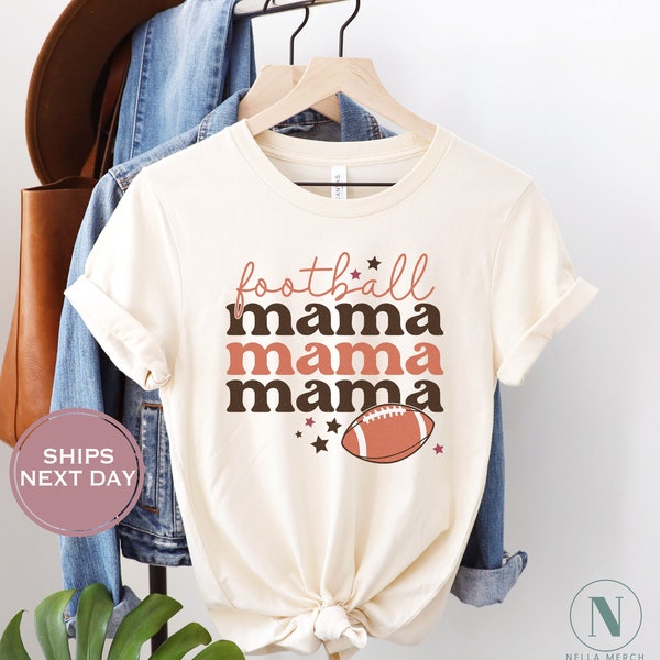 Football Mama Shirt - Retro Football Shirt - Football Mama Shirt - Game Day Football Shirt - Vintage Natural Women Tee