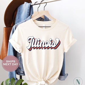 Retro Illinois Football Shirt, Vintage Illinois Football Shirt, Urbana-Champaign Women Shirt, College Football Shirt