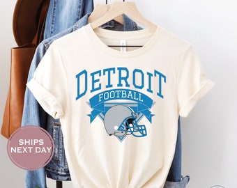 Camiseta de fútbol retro de Detroit, camiseta de fútbol vintage de Detroit, camiseta de fútbol de Detroit para mujer, camiseta de fútbol de Detroit Michigan para niño pequeño