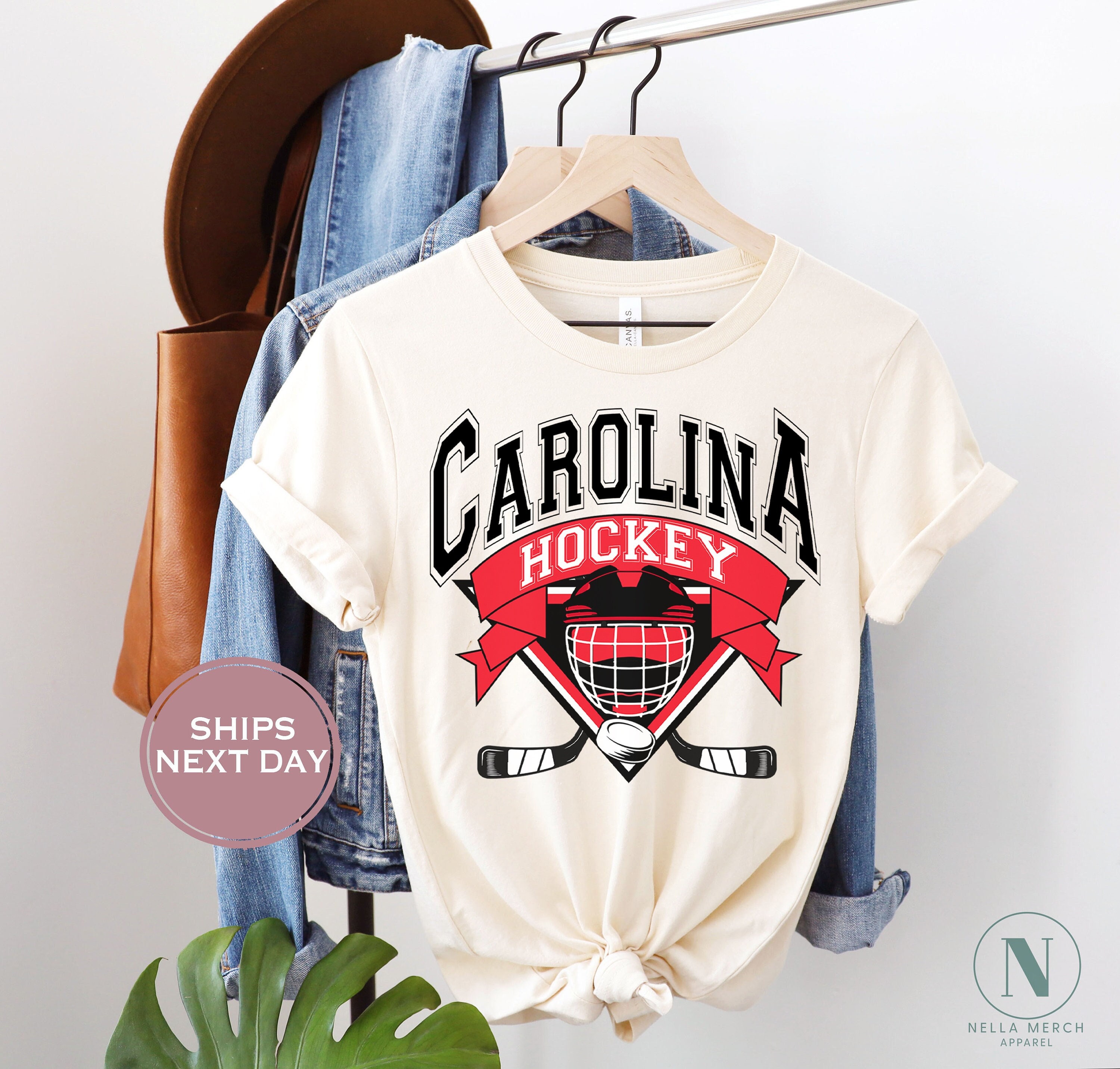 Vintage Carolina Ice Hockey Shirt Raleigh North Carolina Gift For Men Women  - Family Gift Ideas That Everyone Will Enjoy