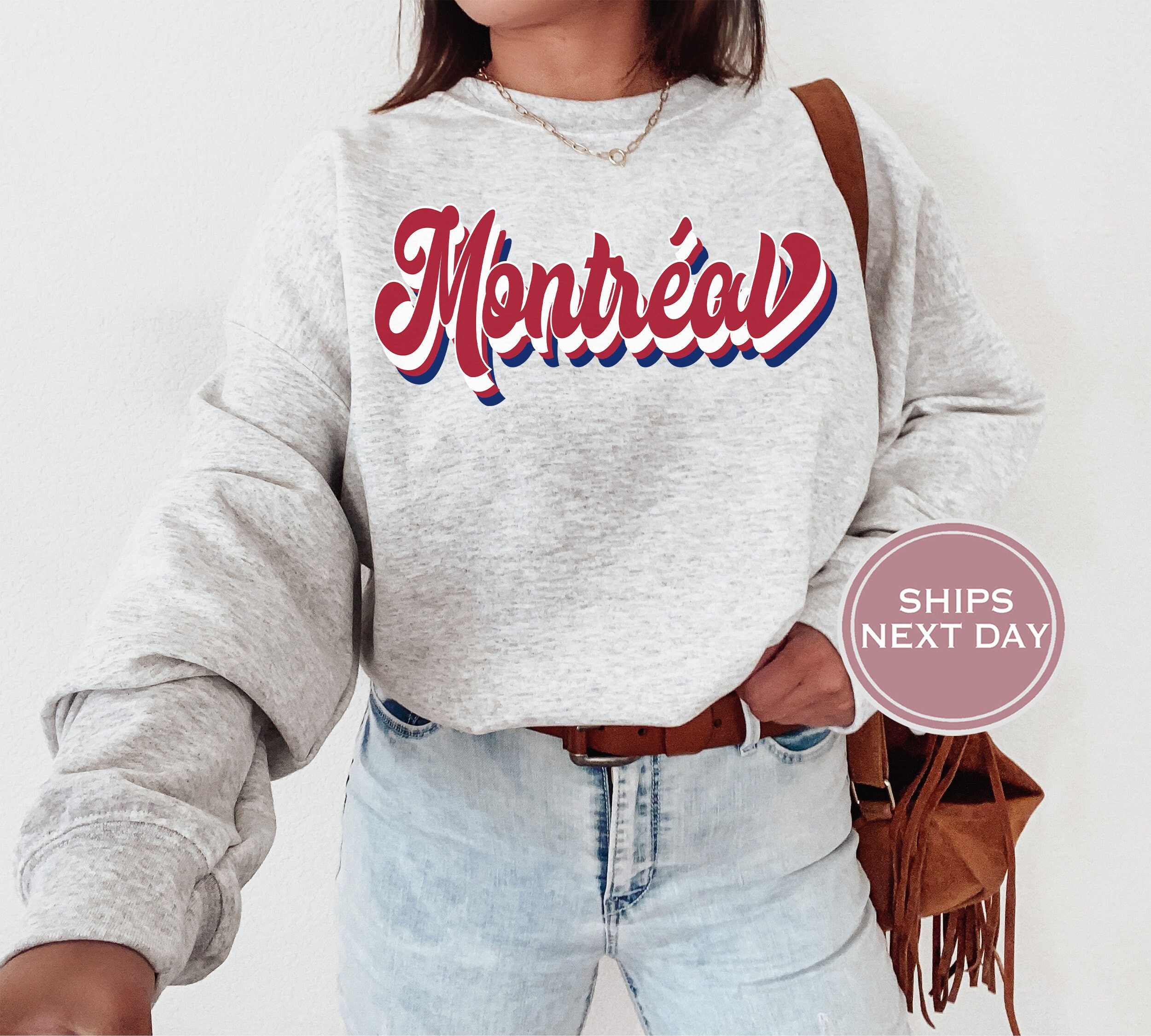 Montreal Sweatshirt - Montreal Hockey Sweatshirt - Retro Montreal Hockey Crewneck - Ice Hockey Sweatshirt - Montreal Game Day