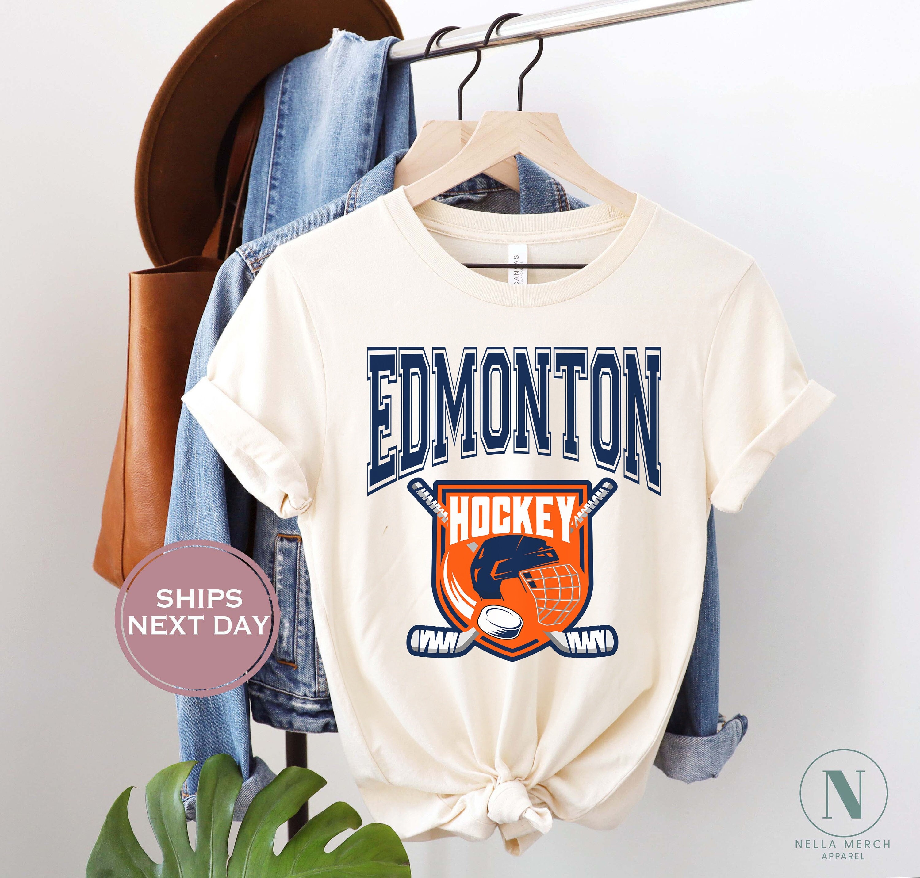 Edmonton Oilers Fanatics Branded Women's Giant Dreams Speckle Long Sleeve T- Shirt - Navy