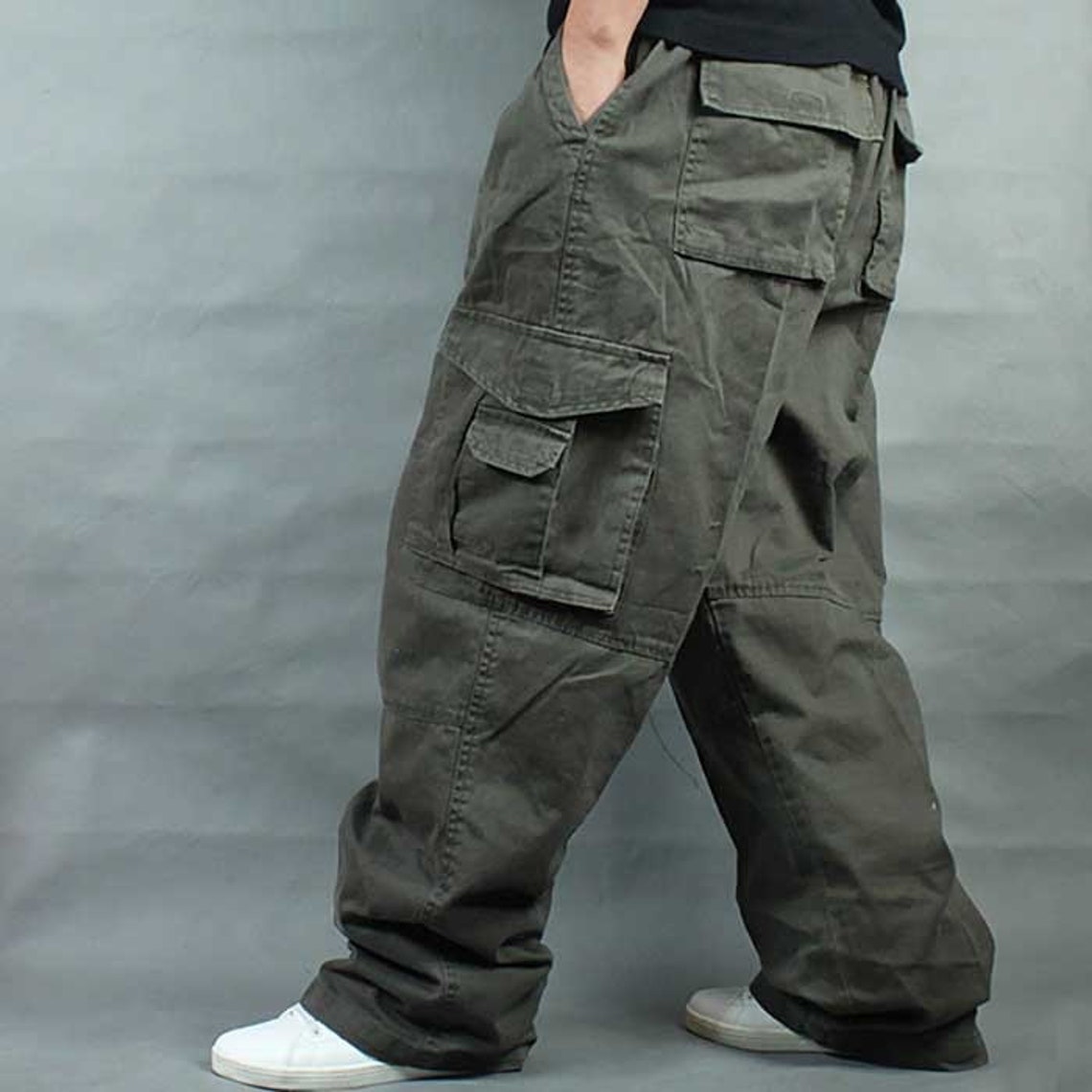 Cargo Jeans Men Pant Trousers Jeans Bottoms Work Streetwear - Etsy