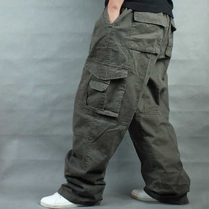 Cargo Jeans Men Pant Trousers Jeans Bottoms Work Streetwear - Etsy