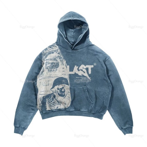 kourtneycloset Y2K Blast Graphic Printed Hiphop Hoodie Quality Graphic Sweater Streetwear Autumn Oversized Sweater Men Jumper Pullover Men Grey Blue Black