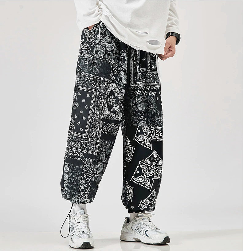 Men Trousers Fashion Bandanna Streetwear Hip Hop Printed Cargo Pants  Sweatpants  eBay