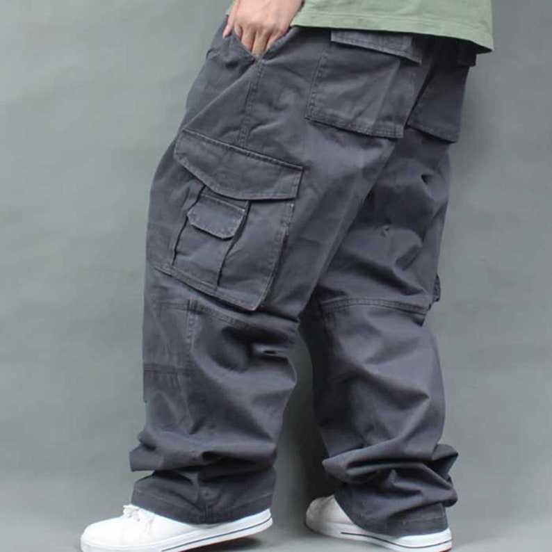 Cargo Jeans Men Pant Trousers Jeans Bottoms Work Streetwear - Etsy