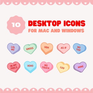 Icone desktop Candy Heart: Mac + Windows (download digitali)