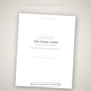 Kids Margin Toolkit | Unstructured Play & Outdoor Time Planner for Families | Printable Digital Download