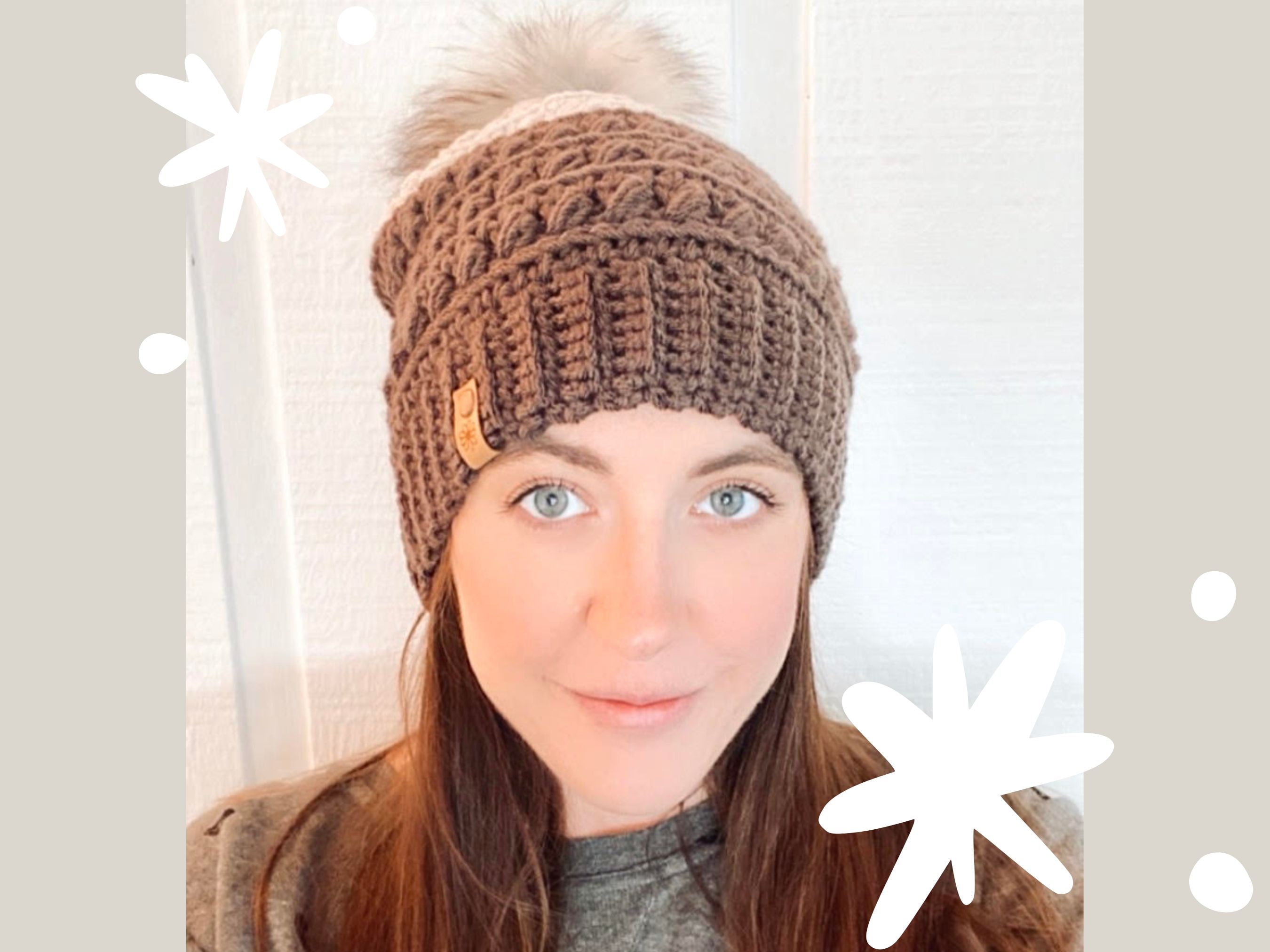 Crochet Winter Beanie: Gray Slouchy Pom Pom Hat - Etsy