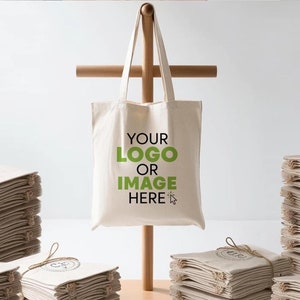Personalized Custom Tote Bags with Logo, 14x16'' Bulk Promotional Bags, Printed Business Logo Bags, Custom Text or Image Print, Multi-Color