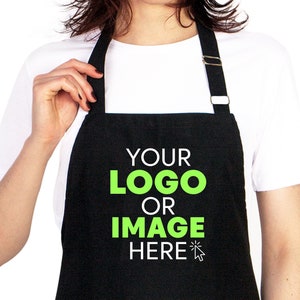 Custom Logo Apron, Personalized Kitchen Aprons, Logo Print Options, Stylish Cooking Aprons for Chefs and Bakers, Apron For Women And For Men