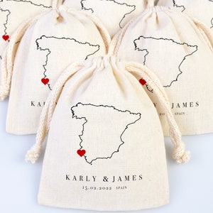 Spain Wedding Bag - Spain Wedding Wedding Favor Bag - Custom Wedding Bag - Destination Wedding Favors - Madrid Favor Bag - Barcelona Wedding