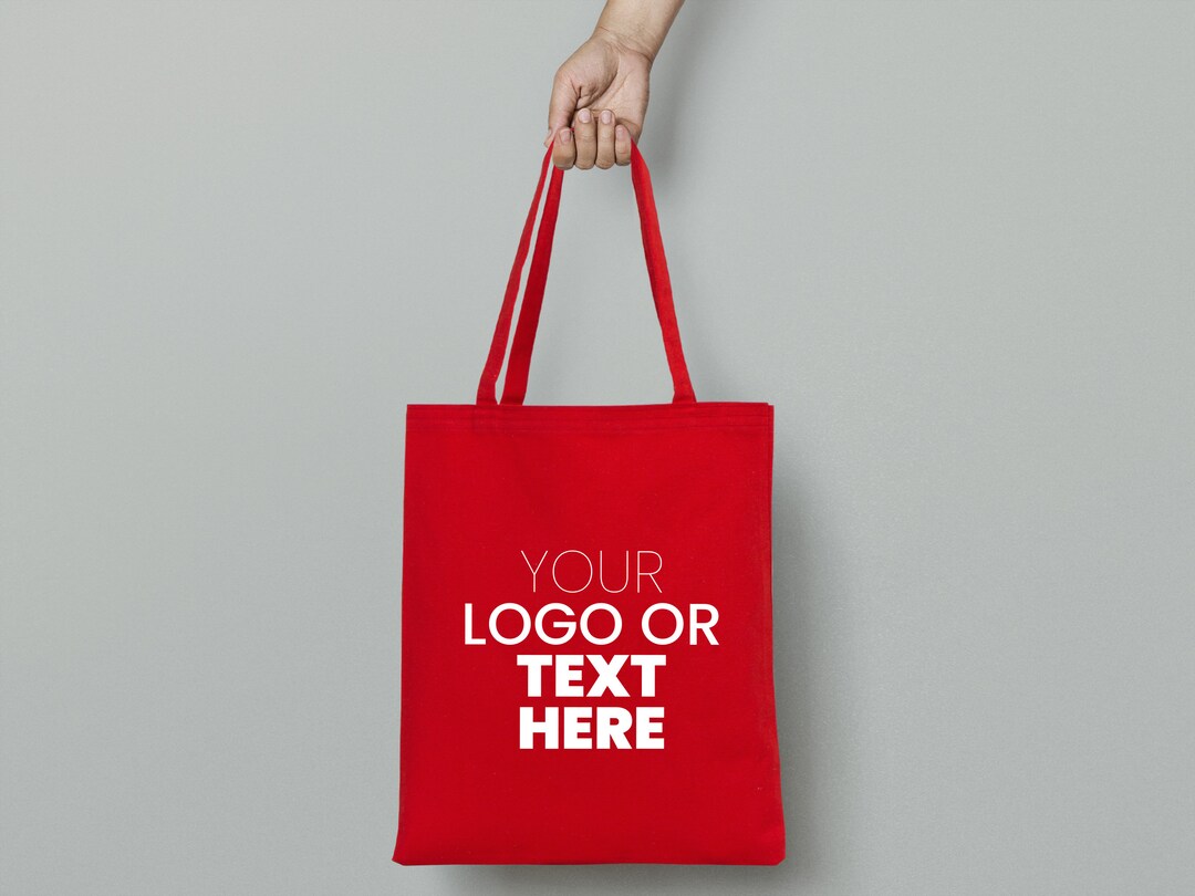 Red Canvas Tote Bag, Custom Cotton Bags, 14x 16 35x40cm, Personalized Cloth Bags, Favour Bags