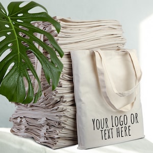 Lot 10/50/100 - Sacs fourre-tout personnalisés avec votre logo, vente en gros de sacs promotionnels personnalisés, impression de photo ou de texte, grand sac personnalisé, 35 x 40 cm