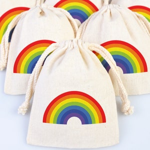 Rainbow Design Gİft Bag , Custom Party Bags for first birthday, Personalized Bags - Custom Goodie Bags - packing bags - jewellery bags