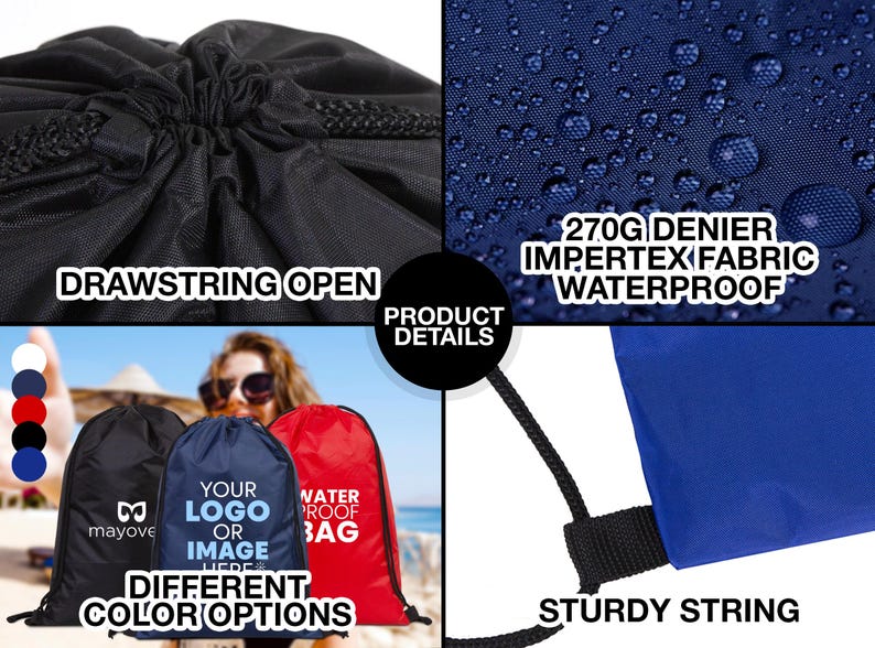 Personalized promotional beach bag with company branding