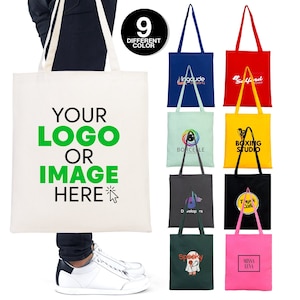 Custom Tote Bags With Logo Or Photo,  Wholesale Multi Purpose Canvas Bags, Personalised bags, Wedding, Grocery, Shopping, Favor Bags, Bulk