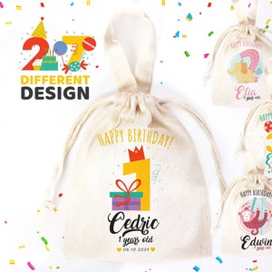 Borse a marsupio personalizzate con qualsiasi nome, qualsiasi età / Borse a marsupio personalizzate / Borse personalizzate per bomboniere di compleanno con nome / 27 design diversi